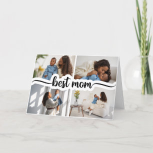 Cartes Pour Fêtes Annuelles Meilleure Maman Collage de 4 Photos Personnalisé