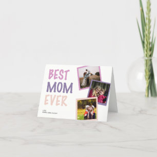 Cartes Pour Fêtes Annuelles Meilleure Maman Collage de Photos Personnalisé Pas