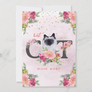 Cartes Pour Fêtes Annuelles Meilleure Maman de Chat Siamois pour la Fête des M