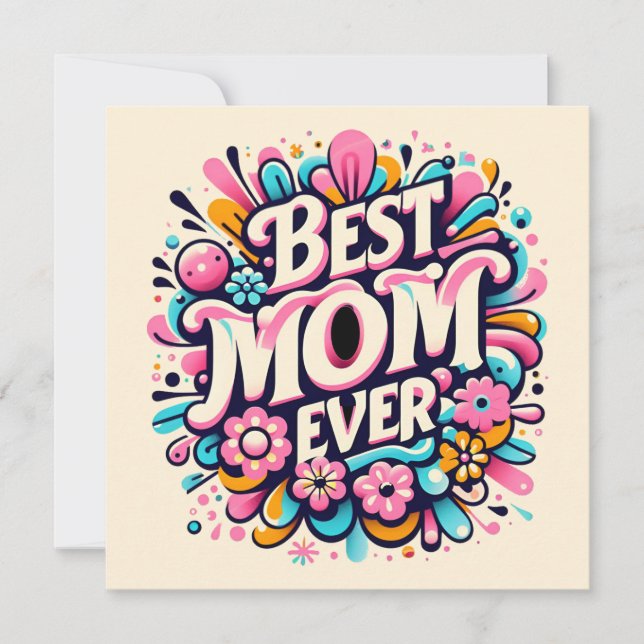 Cartes Pour Fêtes Annuelles Meilleure Maman de tous les temps  (Devant)