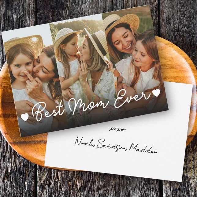 Cartes Pour Fêtes Annuelles Meilleure Maman Ever 3 Collage de photos Fête des  (Créateur téléchargé)