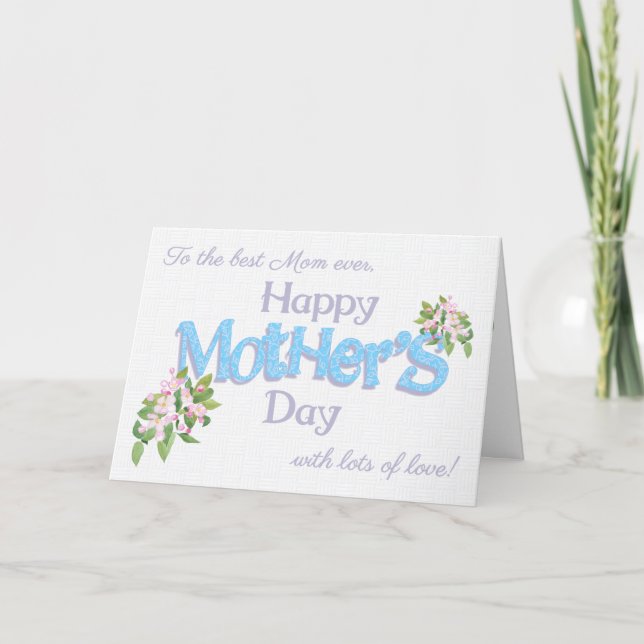 Cartes Pour Fêtes Annuelles Meilleure Maman Fête des Mères avec Apple Blossom  (Devant)