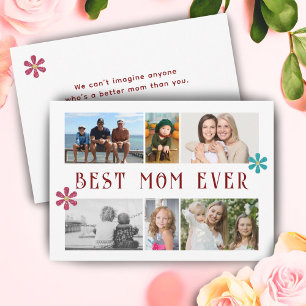 Cartes Pour Fêtes Annuelles Meilleure Maman Fleur 6 Collage de Photos Fête des