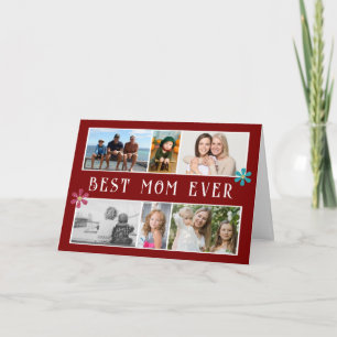 Cartes Pour Fêtes Annuelles Meilleure Maman Fleur 6 Collage de Photos Fête des