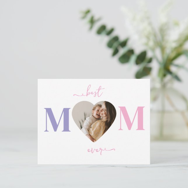 Cartes Pour Fêtes Annuelles Meilleure Maman Jamais Personnalisée Cartier Photo (Debout devant)