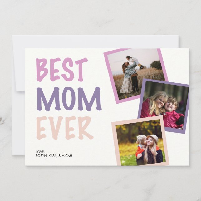 Cartes Pour Fêtes Annuelles Meilleure maman Jamais Photo Collage personnalisé  (Devant)