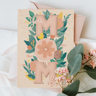 Cartes Pour Fêtes Annuelles Meilleure maman. Jardin fleuri mignon lettré mère 