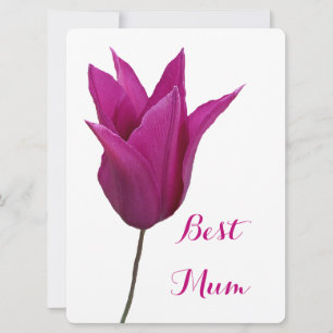 Cartes Pour Fêtes Annuelles Meilleure maman jolie tulipe rose simple floral él