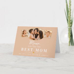 Cartes Pour Fêtes Annuelles Meilleure Maman Maman Fête des Mères Photo Enfants