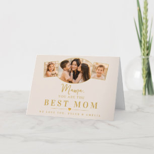 Cartes Pour Fêtes Annuelles Meilleure Maman Maman Fête des Mères Photo Enfants