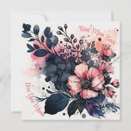 Cartes Pour Fêtes Annuelles Meilleure Maman Toujours Aquarelle Florale