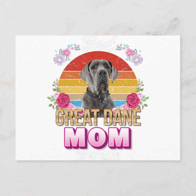 Cartes Pour Fêtes Annuelles meilleure mère de chien jamais grand dane amant fl (Devant)