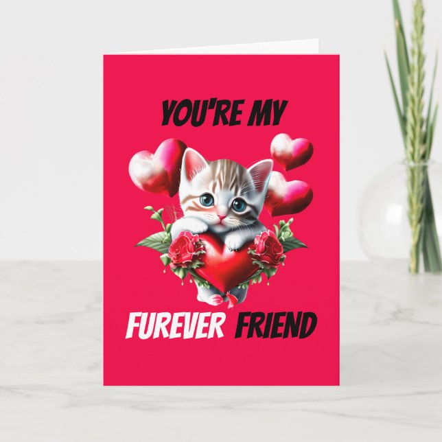 Cartes Pour Fêtes Annuelles Meilleures amies mignonne chaton chaton jeu fureve (Devant)