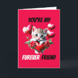 Cartes Pour Fêtes Annuelles Meilleures amies mignonne chaton chaton jeu fureve<br><div class="desc">Un adorable chaton aux grands yeux se repose sur ses pattes et se dirige vers un grand coeur rouge qui a une fleur de rose rouge de chaque côté et des ballons de coeur rouges contre un arrière - plan rose pastèque qui a le jeu de chat "vous êtes mon...</div>