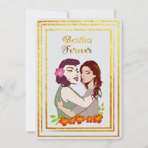 Cartes Pour Fêtes Annuelles Meilleures amies pour toujours salutations