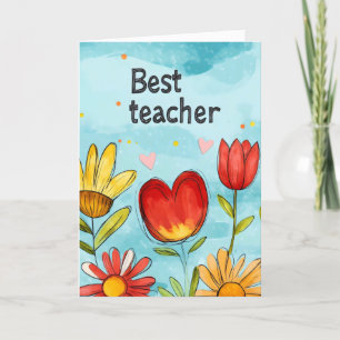 Cartes Pour Fêtes Annuelles Meilleures fleurs d'enseignant