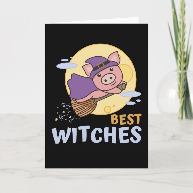 Cartes Pour Fêtes Annuelles Meilleures sorcières de Halloween pour enfants coc (Devant)