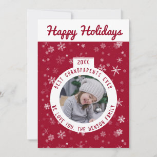 Cartes Pour Fêtes Annuelles Meilleurs Grands-Parents Photo de Boule Flocon de 