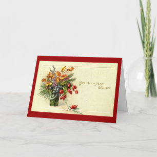 Cartes Pour Fêtes Annuelles Meilleurs voeux de Nouvel An Vintage