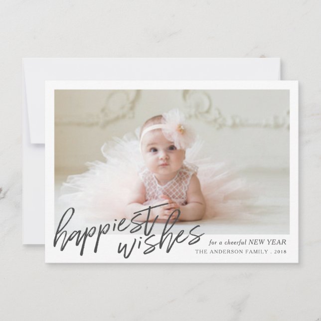 Cartes Pour Fêtes Annuelles Meilleurs voeux du Nouvel An avec photo encadrée m (Devant)