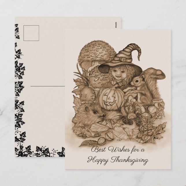 Cartes Pour Fêtes Annuelles Meilleurs voeux pour un Bon thanksgiving (Devant / Derrière)