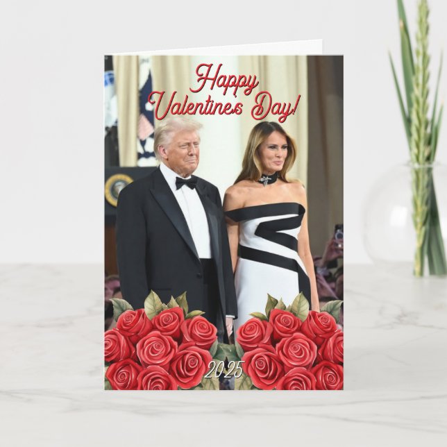 Cartes Pour Fêtes Annuelles Melania et Donald Trump 2025 Saint-Valentin (Devant)