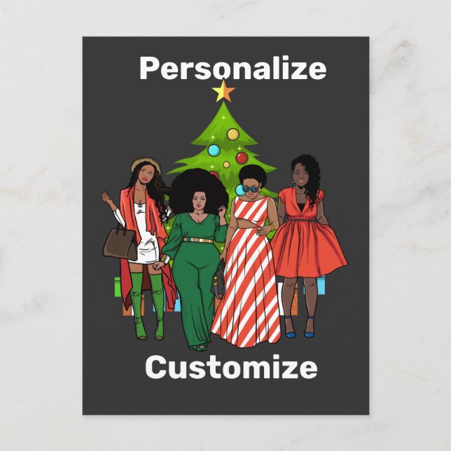 Cartes Pour Fêtes Annuelles Melanin Christmas Black Sista Personnaliser Person (Devant)