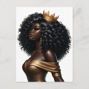 Cartes Pour Fêtes Annuelles Melanin de la reine noire Sista beautif afro-améri