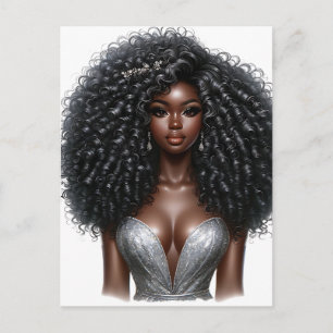 Cartes Pour Fêtes Annuelles Melanin de la reine noire Sista beautif afro-améri