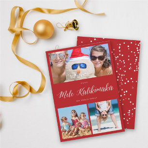 Cartes Pour Fêtes Annuelles Mele Kalikimaka 3 Photo Collage Simple Noël