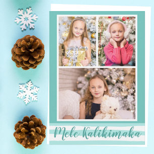 Cartes Pour Fêtes Annuelles Mele Kalikimaka 4 Photo Noël Turquoise