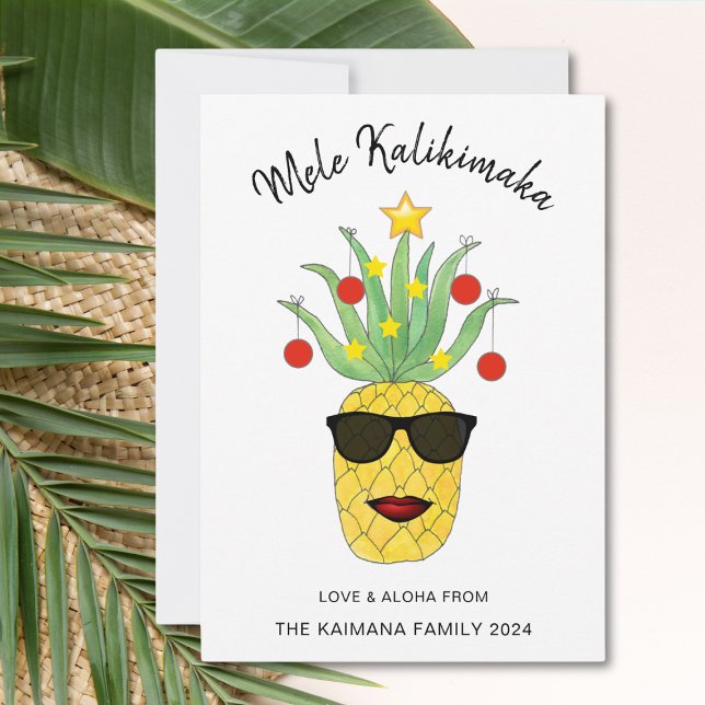 Cartes Pour Fêtes Annuelles Mele Kalikimaka Ananas (Créateur téléchargé)