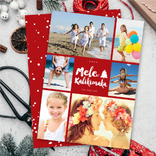 Cartes Pour Fêtes Annuelles Mele Kalikimaka Brosse Noël 6 Photo Collage