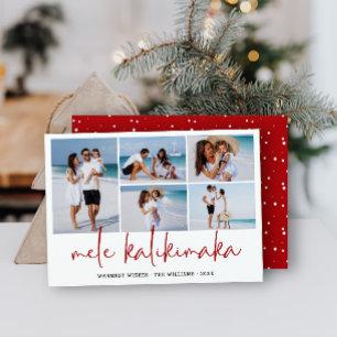 Cartes Pour Fêtes Annuelles Mele Kalikimaka Collage photo moderne Hawaïen 