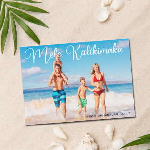 Cartes Pour Fêtes Annuelles Mele Kalikimaka Famille Photo Plage Noël 2022