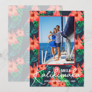 Cartes Pour Fêtes Annuelles Mele Kalikimaka Fleur Photo Noël