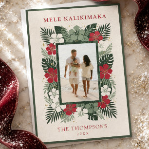 Cartes Pour Fêtes Annuelles Mele Kalikimaka Fleur tropicale Photo