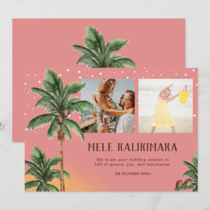 Cartes Pour Fêtes Annuelles Mele Kalikimaka Hawai photo de palmier de Noël mod