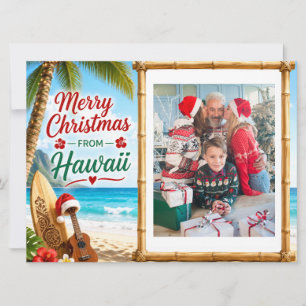 Cartes Pour Fêtes Annuelles Mele Kalikimaka Hawaii Photo de Famille Personnali