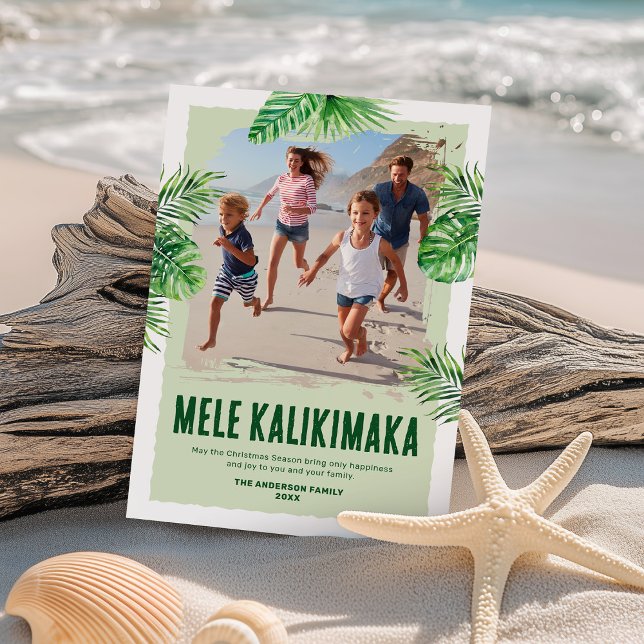 Cartes Pour Fêtes Annuelles Mele Kalikimaka Hawaii Photo Noël (Créateur téléchargé)