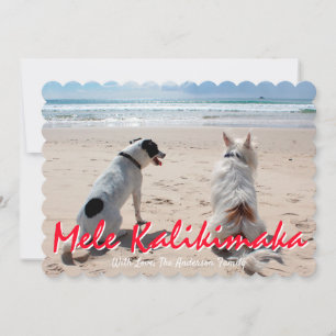 Cartes Pour Fêtes Annuelles Mele Kalikimaka Hawaiian Brossé Script Photo