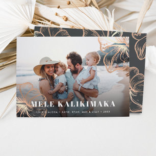 Cartes Pour Fêtes Annuelles Mele Kalikimaka   Hawaiian Floral Photo