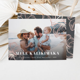 Cartes Pour Fêtes Annuelles Mele Kalikimaka Hawaiian Floral Photo