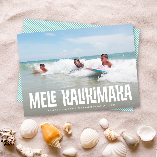 Cartes Pour Fêtes Annuelles Mele Kalikimaka Hawaiian Island Vacances (Créateur téléchargé)