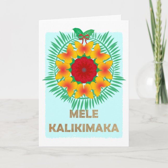 Cartes Pour Fêtes Annuelles Mele Kalikimaka Hawaiian Joyeux Noël (Devant)