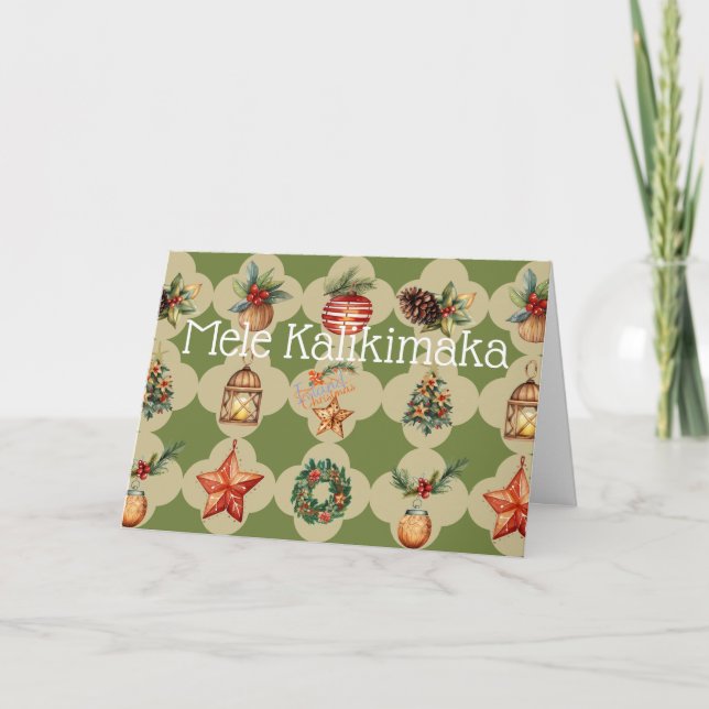 Cartes Pour Fêtes Annuelles Mele Kalikimaka Joyeux Noël Hawaïen (Devant)