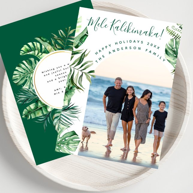 Cartes Pour Fêtes Annuelles Mele Kalikimaka Modern Chic Photo Arch Noël (Créateur téléchargé)