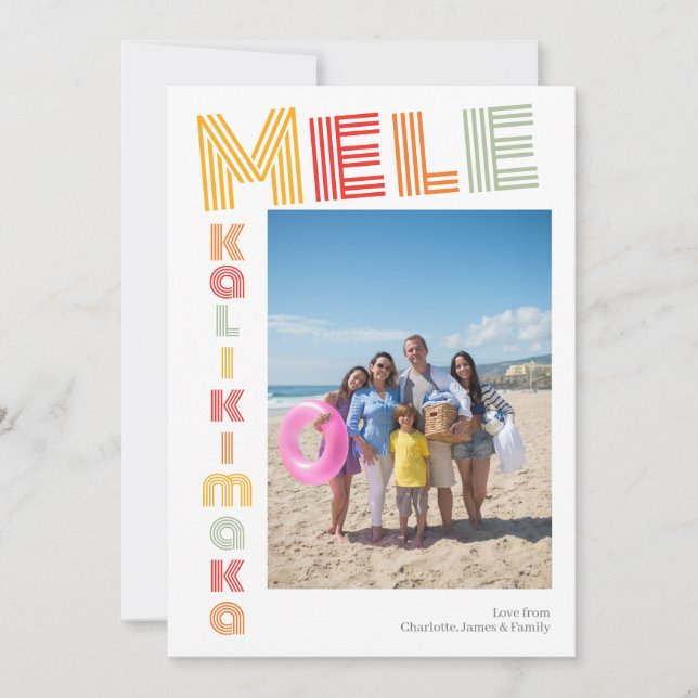 Cartes Pour Fêtes Annuelles Mele Kalikimaka Noël personnalisé (Devant)