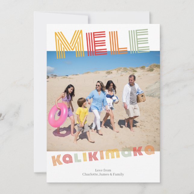 Cartes Pour Fêtes Annuelles Mele Kalikimaka Noël personnalisé (Devant)