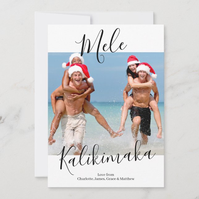 Cartes Pour Fêtes Annuelles Mele Kalikimaka Noël personnalisé (Devant)
